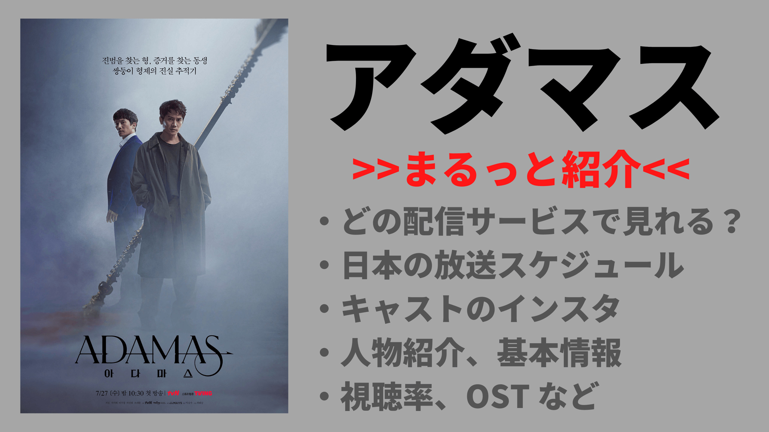 チソン ソ ジヘ主演ドラマ 韓国ドラマ アダマス キャスト あらすじ 相関図 Netflixなどの配信はある 日本放送はいつ Mogyu 韓ドラ情報をまるっとお届け